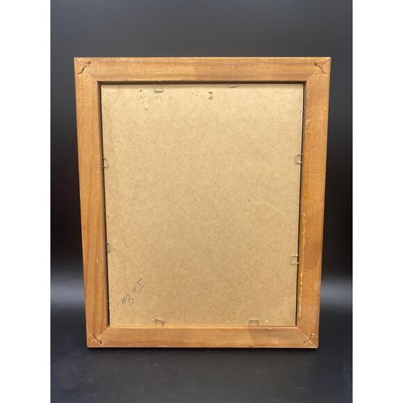 Vintage Andres Orpinas Wooden Framed & Matted Art Print Church Lake Duck signed - Picture 4 of 4